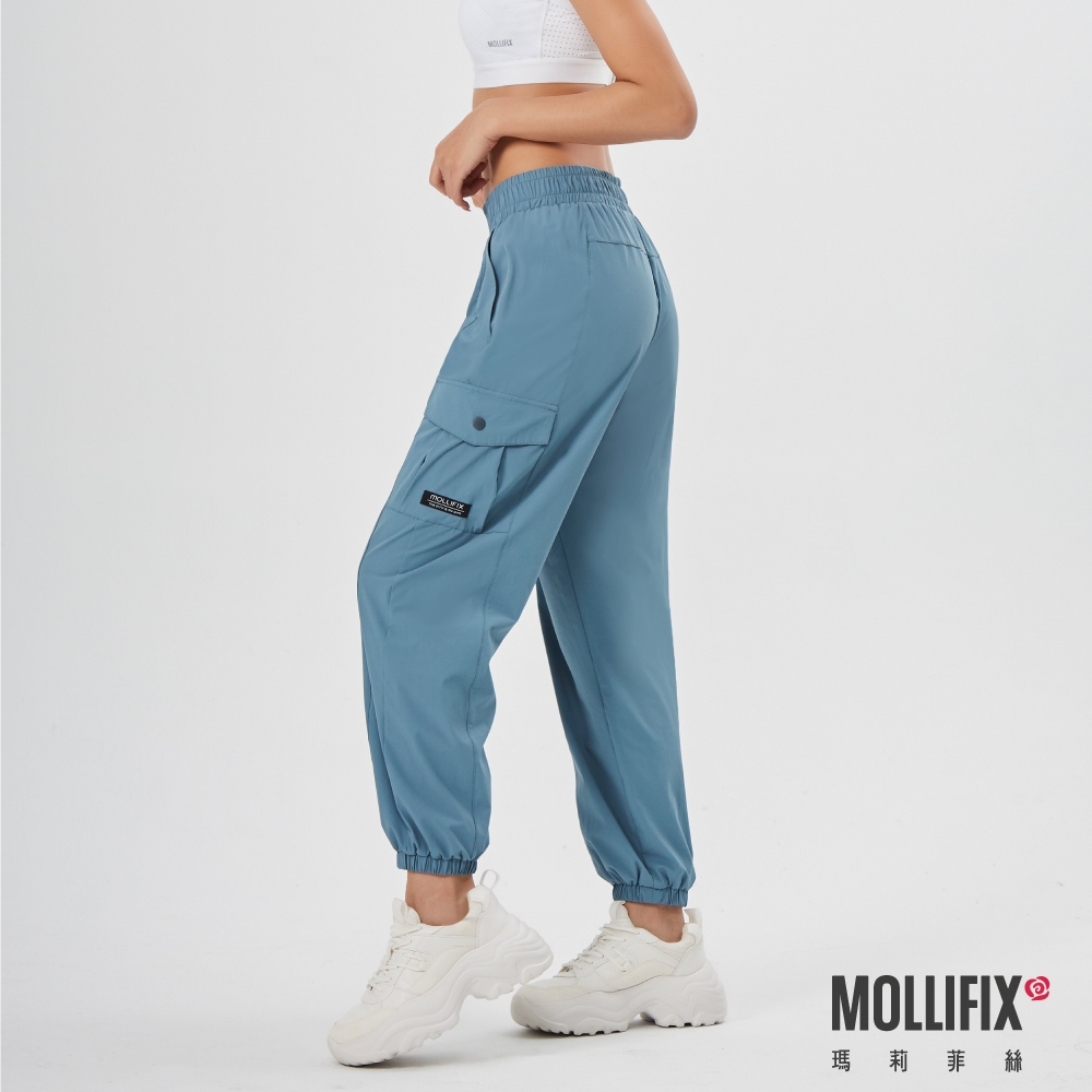 Mollifix 瑪莉菲絲 多功能口袋彈力運動長褲_3色(深藍/寧靜藍/灰卡其)、瑜珈服、Legging