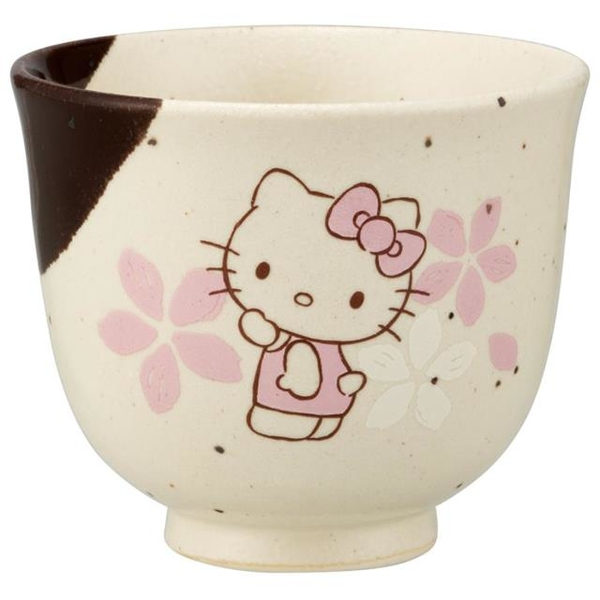 【震撼精品百貨】凱蒂貓_Hello Kitty~日本SANRIO三麗鷗 KITTY陶瓷美濃燒陶瓷茶杯 水杯-棕櫻花款