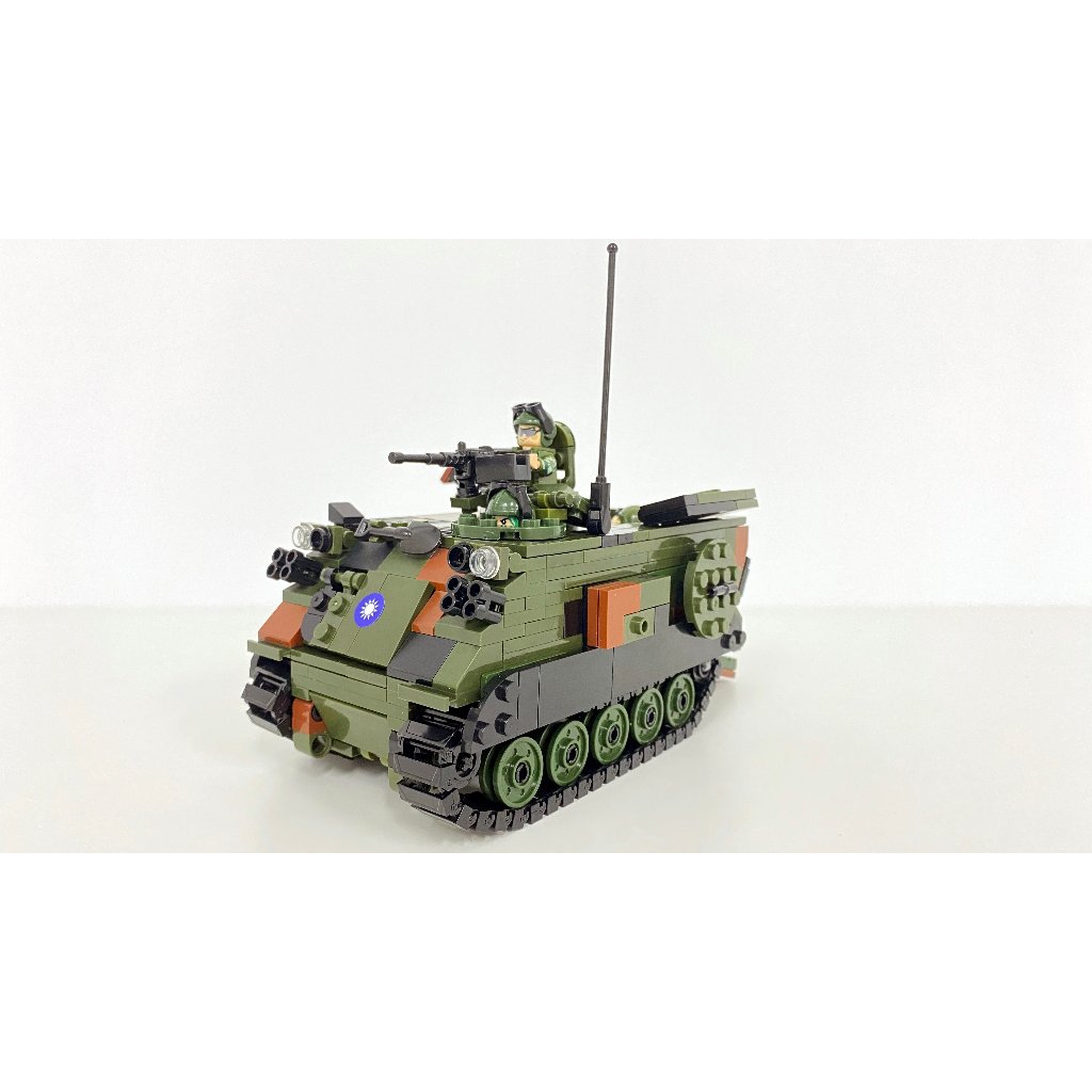 【樂磚MOC】個人創作積木 中華民國陸軍機械化步兵部隊 CM23迫擊砲車(81砲) 軍事 非樂高 相容LEGO