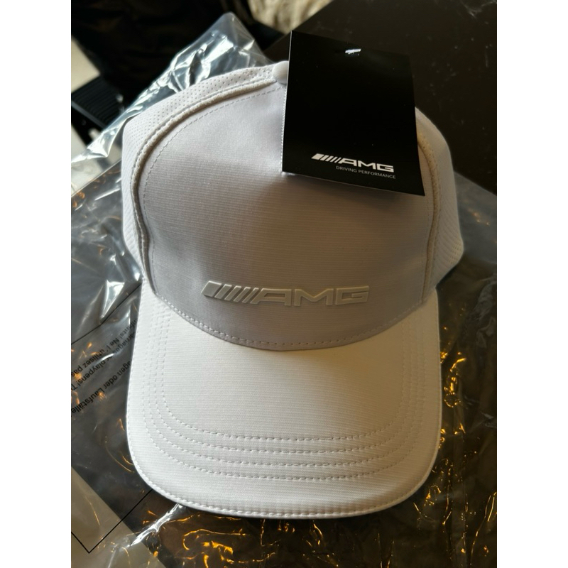 賓士德國原廠 BENZ AMG全白系列 棒球帽 Cap 男女適用 透氣舒適質感