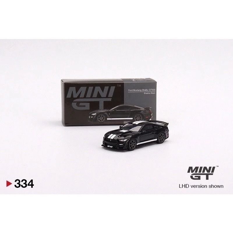 Mini GT 334絕版高尾翼黑色野馬Mustang Shelby GT500 附膠盒