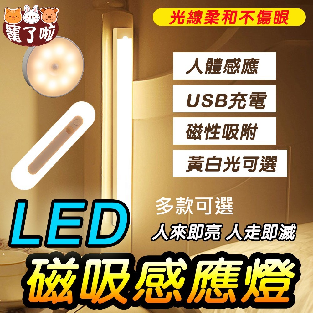 現貨 小夜燈 床頭燈 LED感應燈  磁吸感應燈 LED 燈條 露營燈 USB充電  走廊燈 櫥櫃燈 氛圍燈 展示燈