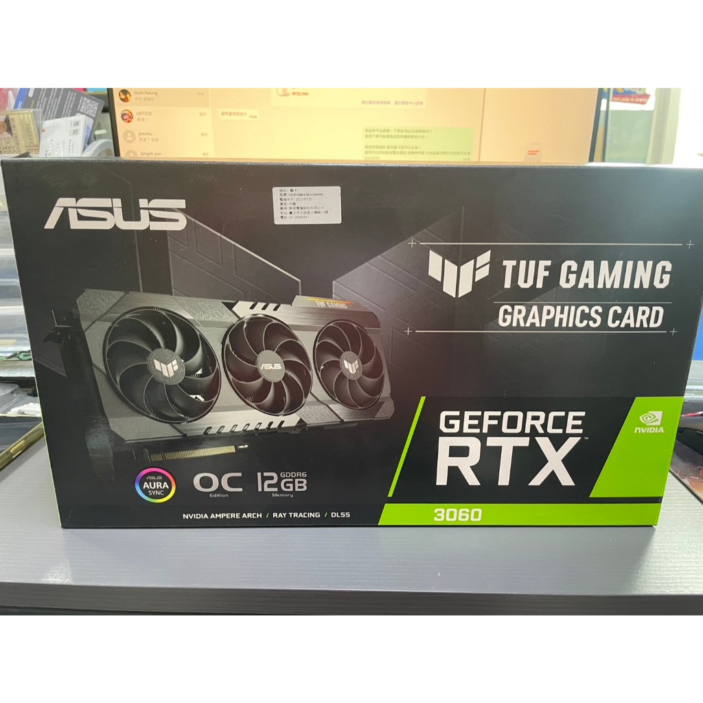 ASUS TUF-RTX3060-O12G-V2-GAMING 顯示卡 二手已註冊 保內 蘆洲可自取📌自取價6700