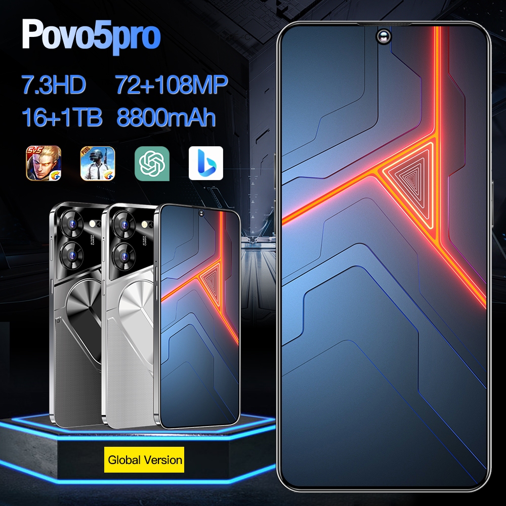 POVO5PRO 2024新款大屏智能手機 4G手機 安卓手機 繁體中文 游戲手機 追劇神器 智慧手機 超長續航 備用機