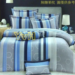 =YvH=雙人兩用被 台灣製造印染 6873 藍灰色線條圈圈 6x7尺雙人鋪棉兩用被套 100%精梳純棉表布 A被