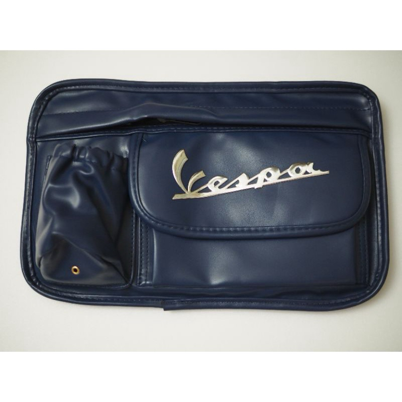 Vespa 偉士牌 全新 置物袋 手套袋（藍色 皮革款）