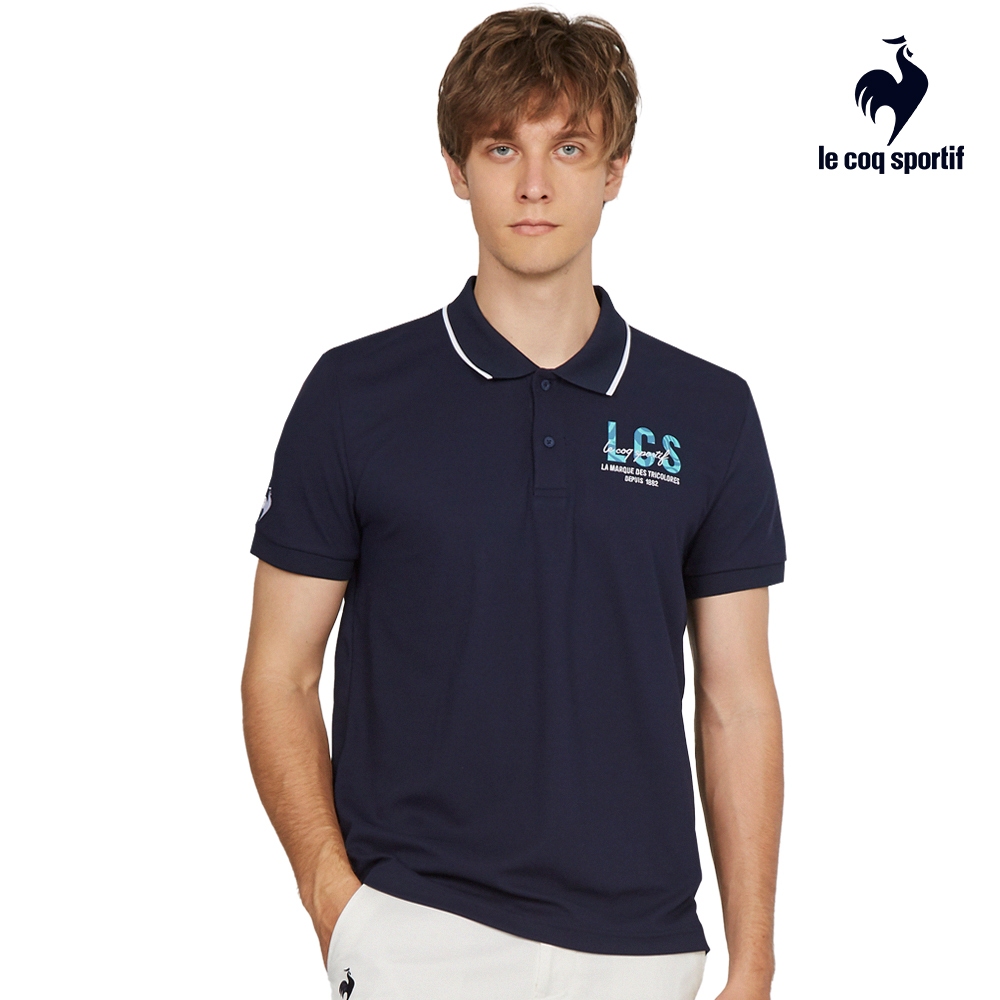 【LE COQ SPORTIF 法國公雞】休閒經典短袖POLO衫-男款-丈青色-LWT21841