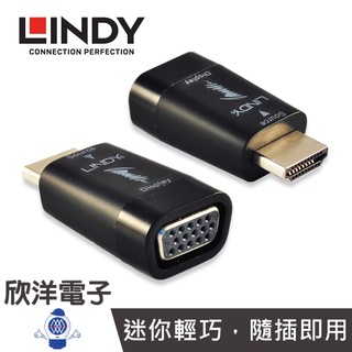 LINDY台中旗艦店 林帝 HDMI A公 轉 VGA母 迷你轉換頭 (38194) HDMI to VGA