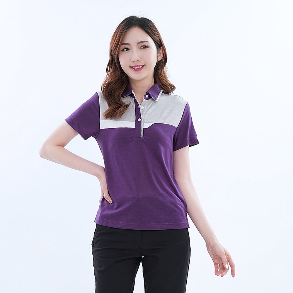 【遊遍天下】台灣現貨-女款抗UV吸濕排汗機能POLO衫 GS1035 / 紫色