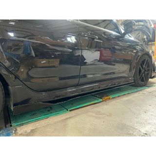 三菱 FORTIS 一體式 230cm 可裁減 鋼琴烤漆黑 汽車 左右側裙 左右定風翼 側擾流 側風刀 通用側裙 擾流板