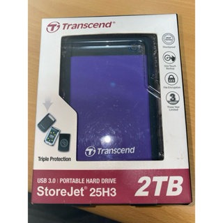 二手Transcend 創見 StoreJet 25H3 2TB 軍規 2.5吋行動硬碟(TS2TSJ25H3P)