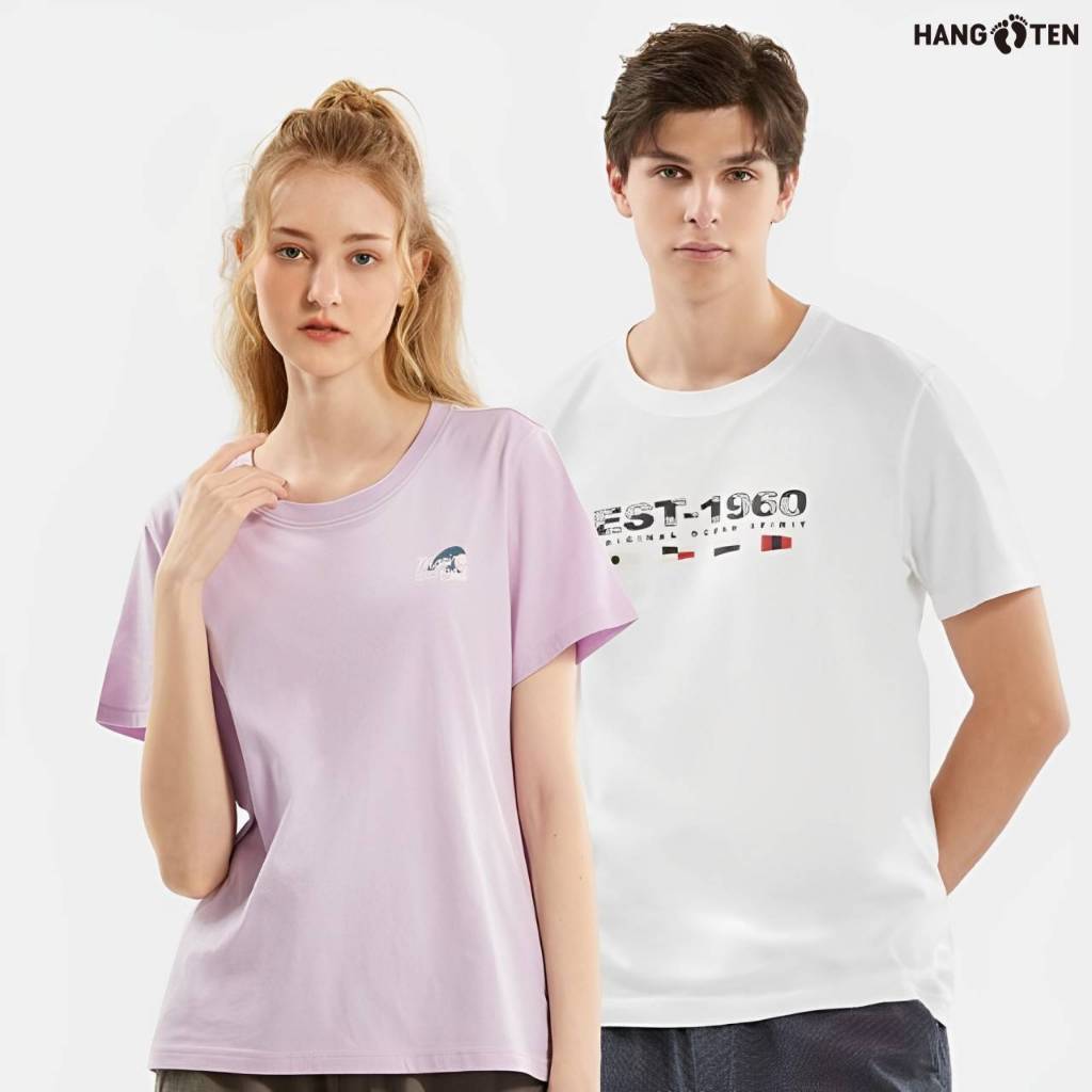 Hang Ten男女裝-純棉航海海浪印花短袖T恤(多款選)