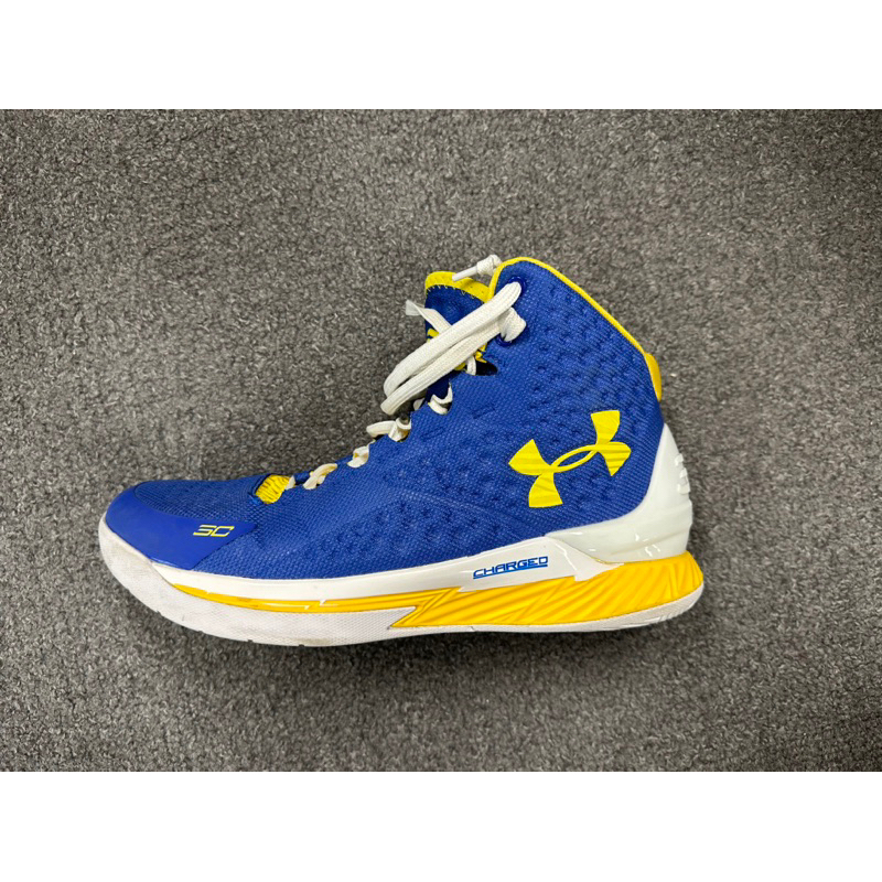 只穿一次 Under Armour UA Curry 1 勇士主場 藍黃 3026047-400 咖喱籃球鞋休閒鞋運動鞋