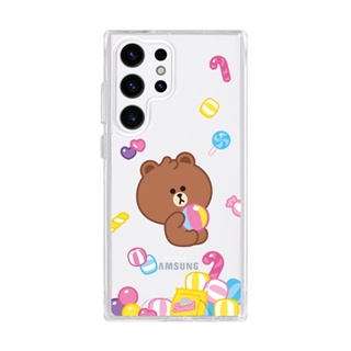 【TOYSELECT】LINE FRIENDS MINI-熊大的糖果世界防摔透明SAMSUNG手機殼