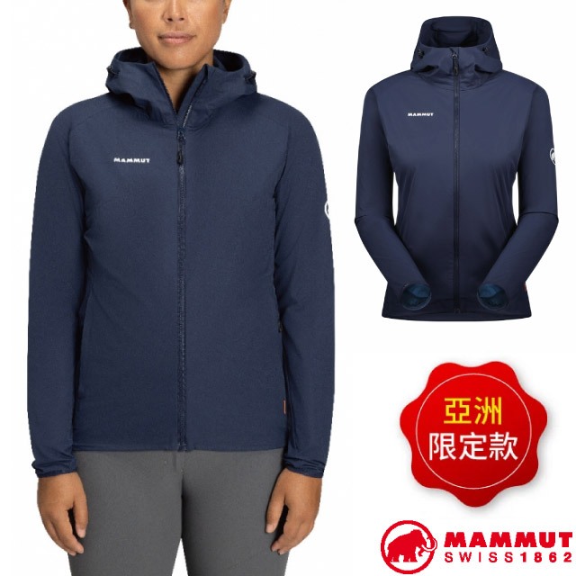 【MAMMUT 長毛象】女 款防潑水軟殼連帽外套 GRANITE SO Hooded Jacket_海洋藍_00332