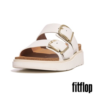 【FitFlop】女 GEN-FF 金屬扣環調整式皮革雙帶涼鞋-12-14876-都會白