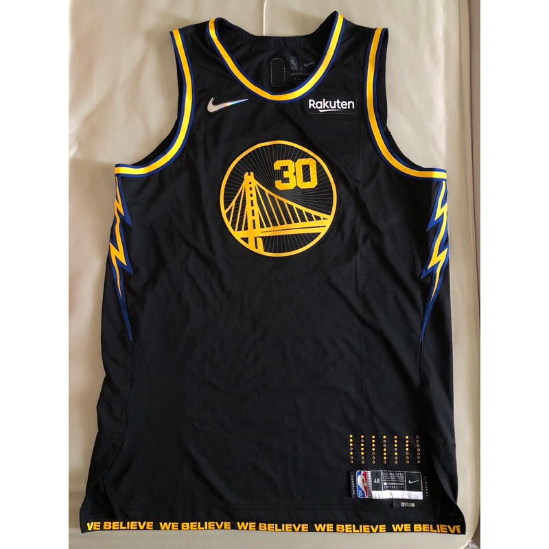 NBA 球員版球衣 金州勇士 Stephen Curry 咖哩 21-22城市版 原生贊助標 AU48 黃金尺寸