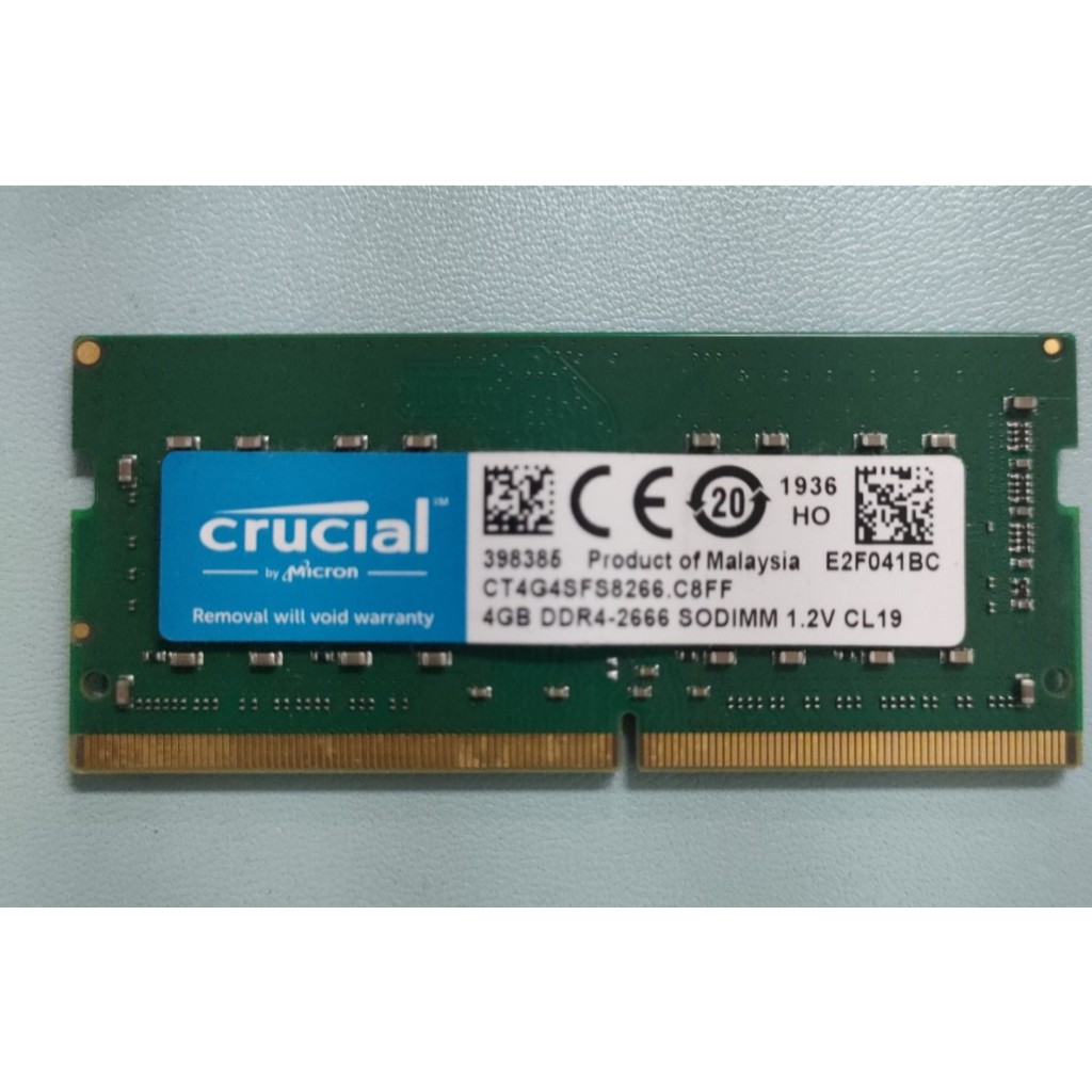 2手良品 美光 crucial DDR4 4GB-2666 筆電 記憶體