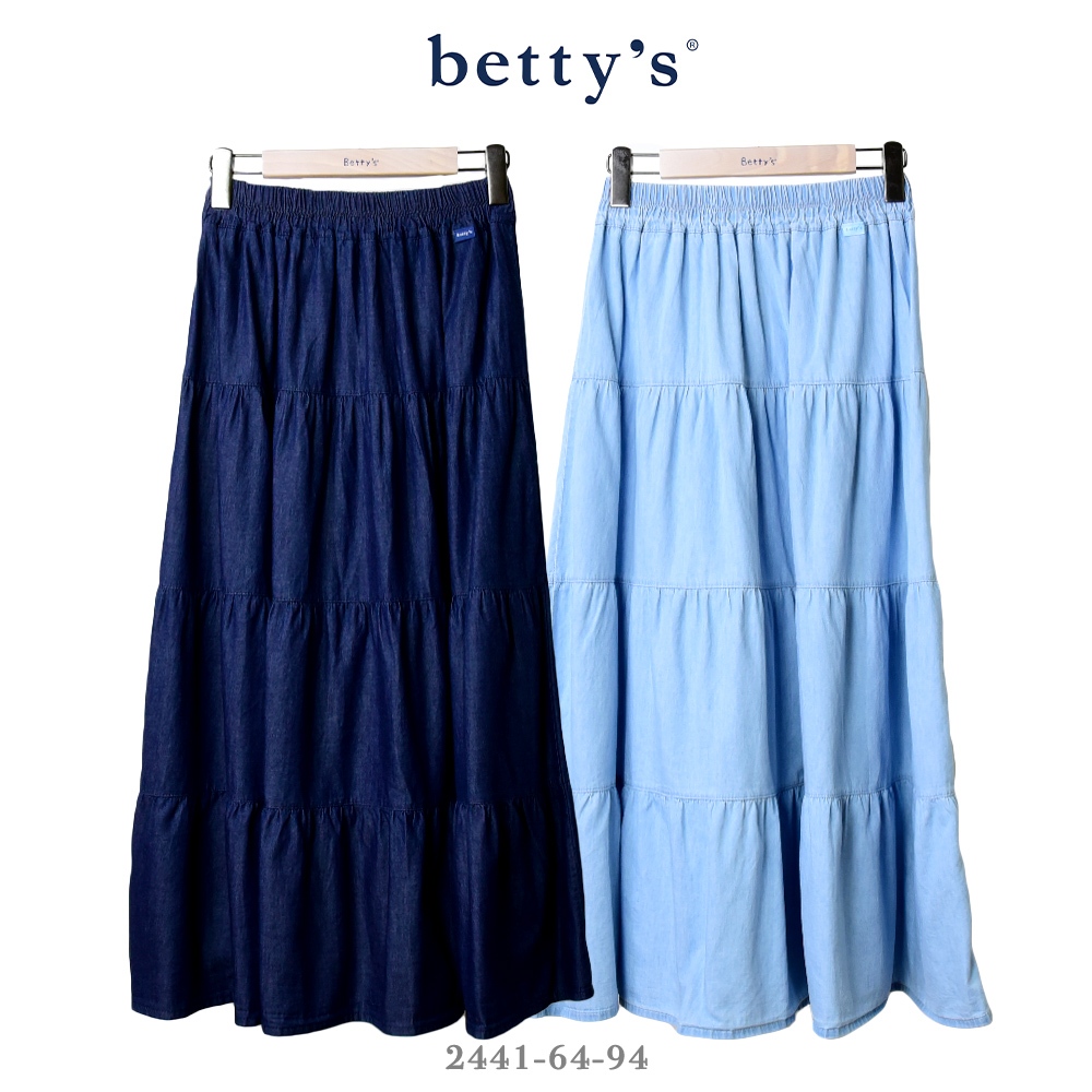 betty’s專櫃款(41)腰鬆緊牛仔蛋糕裙(共二色)