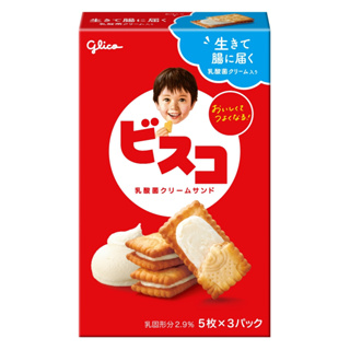 日本 Glico 固力果 乳酸菌夾心餅 奶油 香草 牛奶 乳酸菌 餅乾