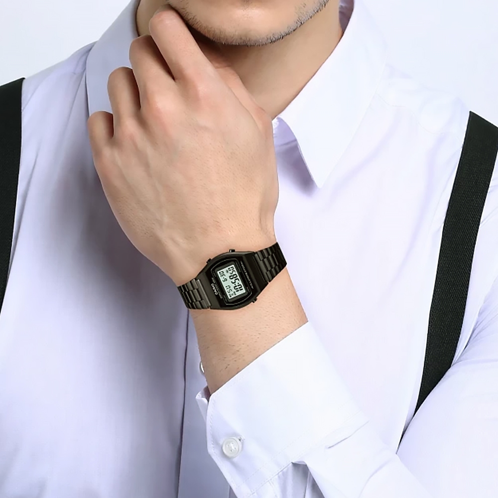 【WANgT】CASIO 卡西歐 B640WB-1A 時尚復古 星期日期 多功能 LED 酒桶型 中性 黑 電子錶 手錶