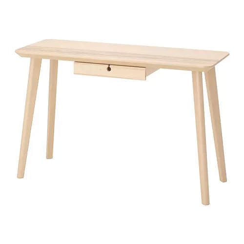 LISABO 書桌/工作桌, 實木貼皮 梣木, 118 x 45 公分