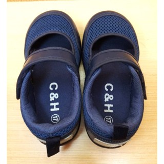C&H 台灣製兒童安全防滑護趾室內鞋（深藍）17cm