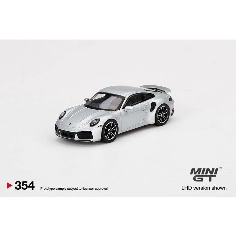Mini GT 354 保時捷 Porsche 911 Turbo S GT炫銀色 左駕版 附膠盒
