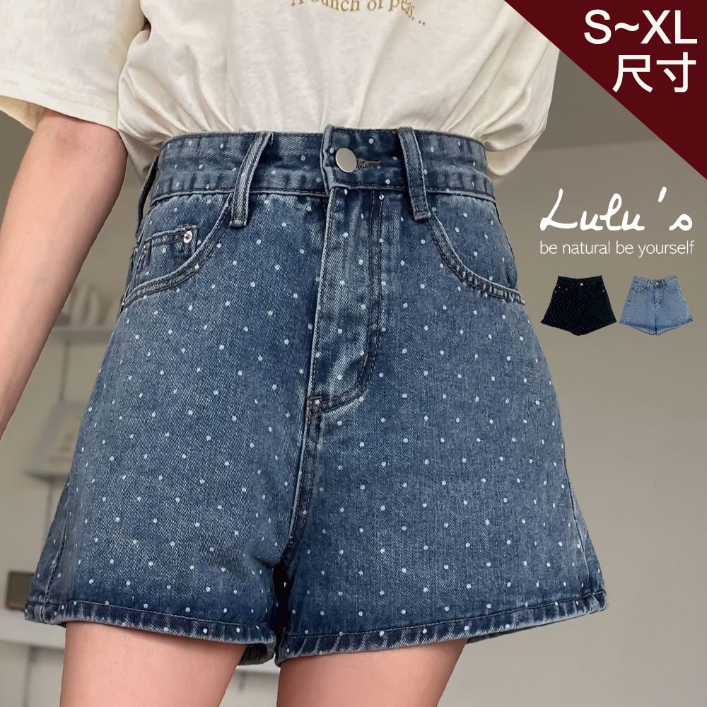 LULUS/點點牛仔短褲S-XL２色【A04240066】240516