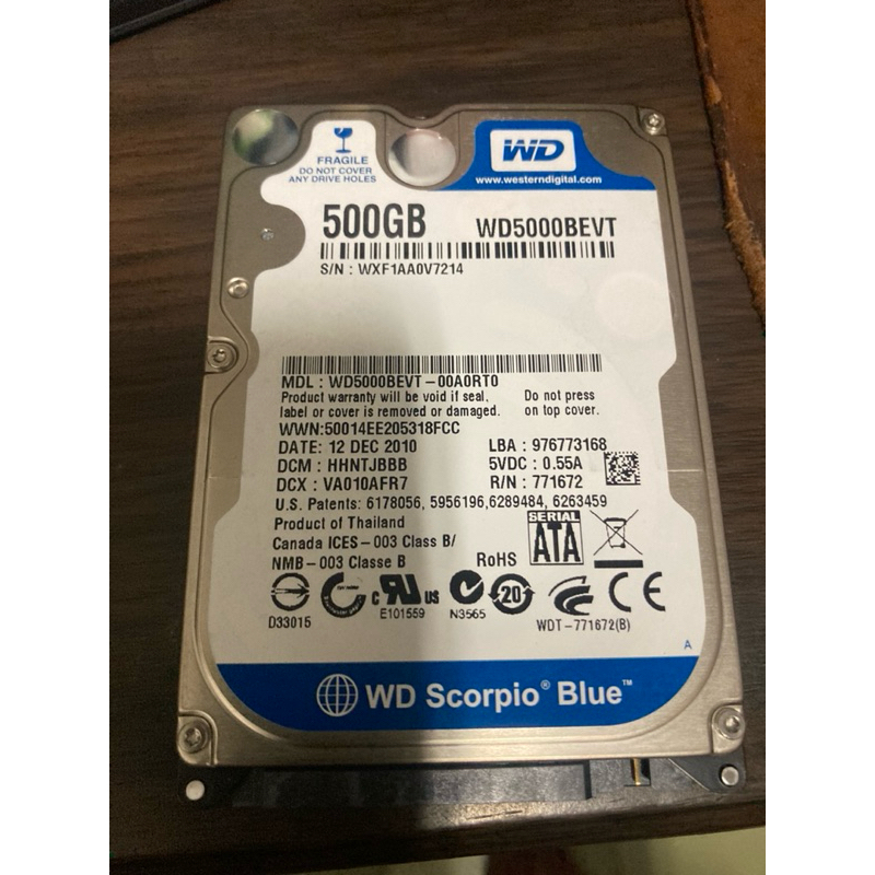 WD 500G sata HD 2.5寸