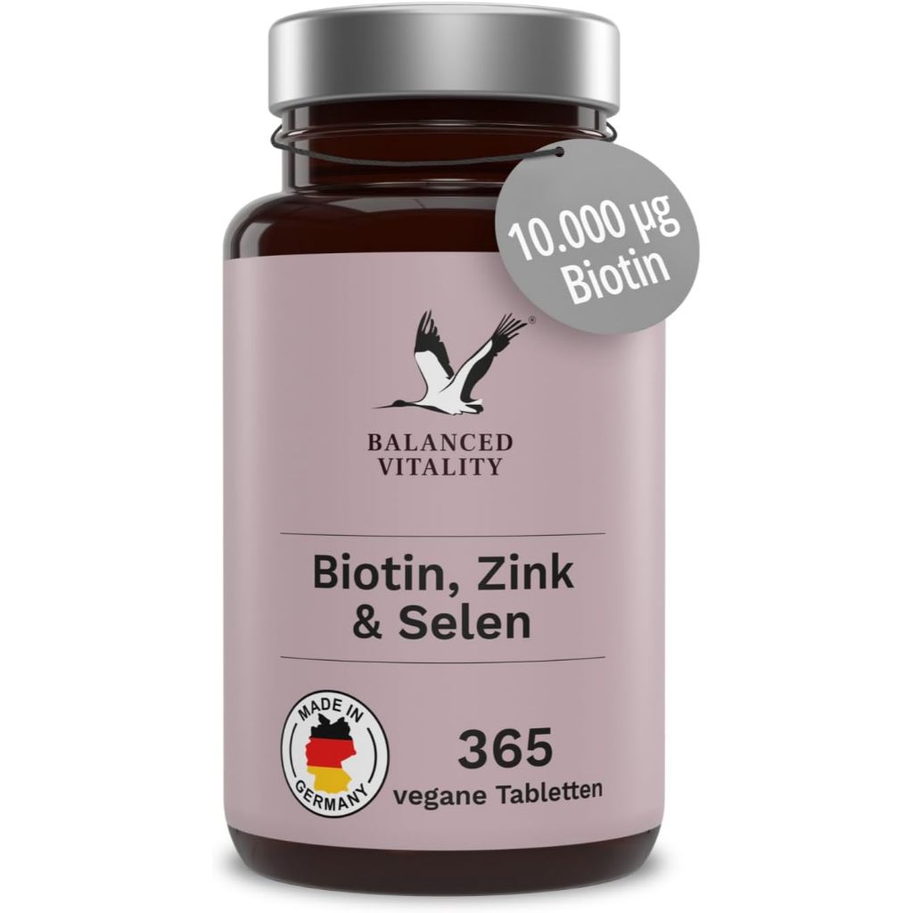 德國【純素】生物素 biotin  365顆 鋅和硒(維生素 B7) 雙甘氨酸鋅  無麩質 不含化學成分   物流服務