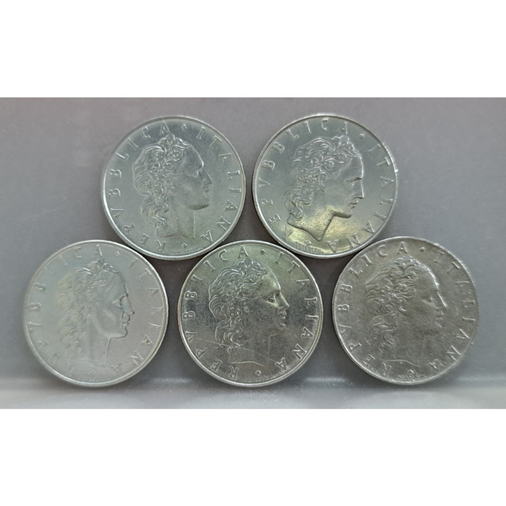幣1115 義大利1967.73.75.78年50里拉硬幣 共5枚