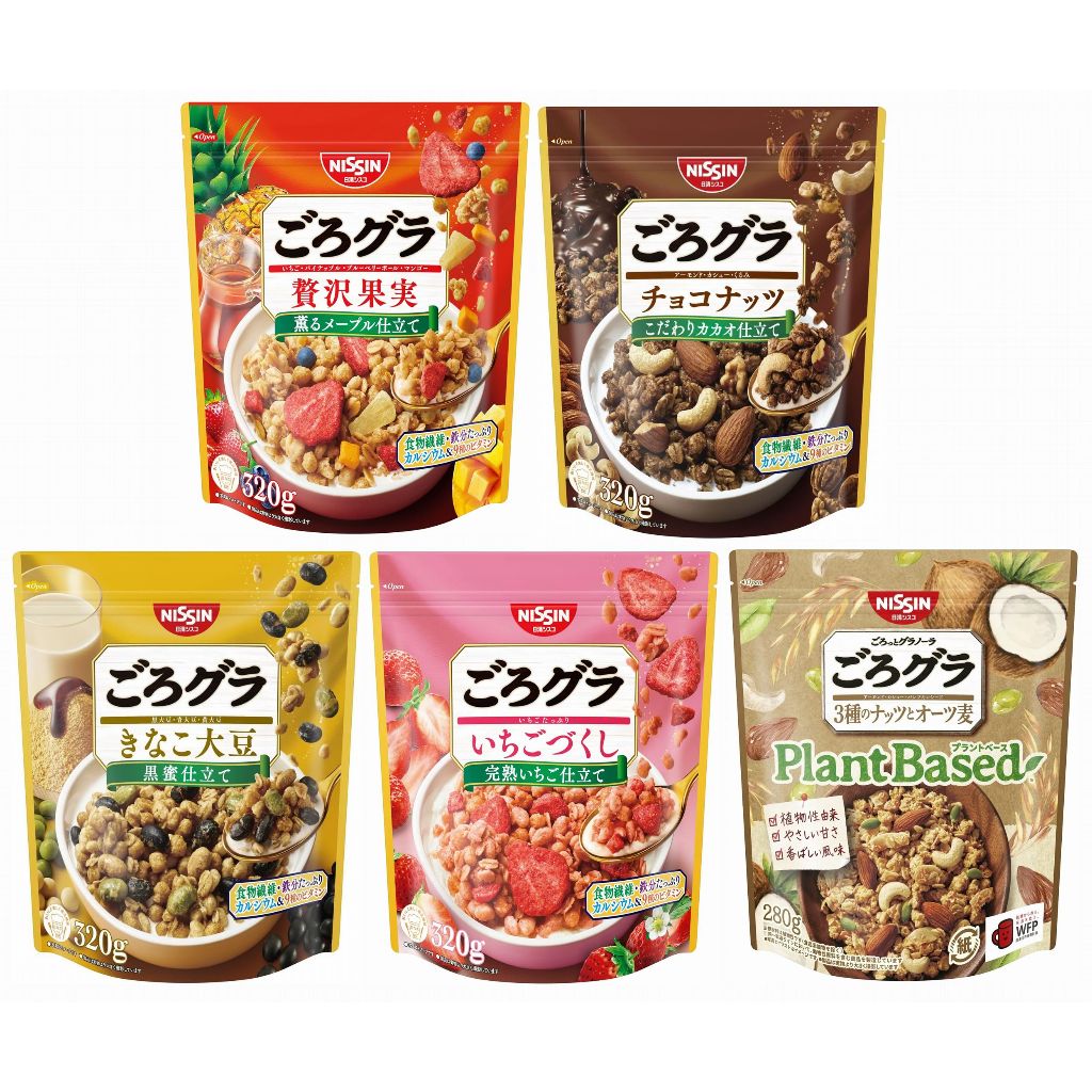 【包装更新】日清Gorogura 320g 5种套装（高级水果、巧克力坚果、草莓、黄豆、3种坚果和燕麦）