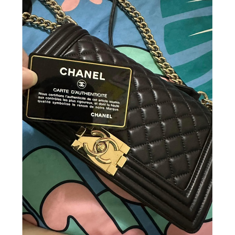 Chanel經典香奈兒小羊皮全球限量玫瑰金扣 boy25