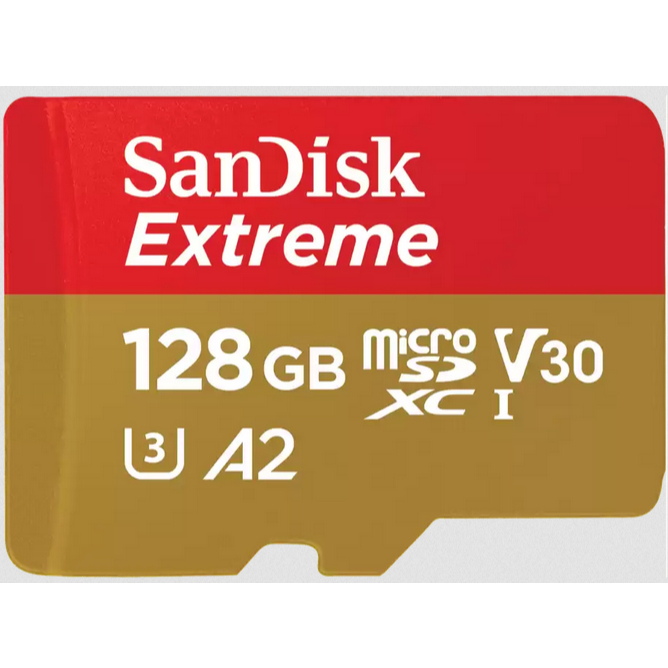 SanDisk Extreme microSDXC UHS-I 記憶卡 U3/A2/V30 128GB SDSQXAA