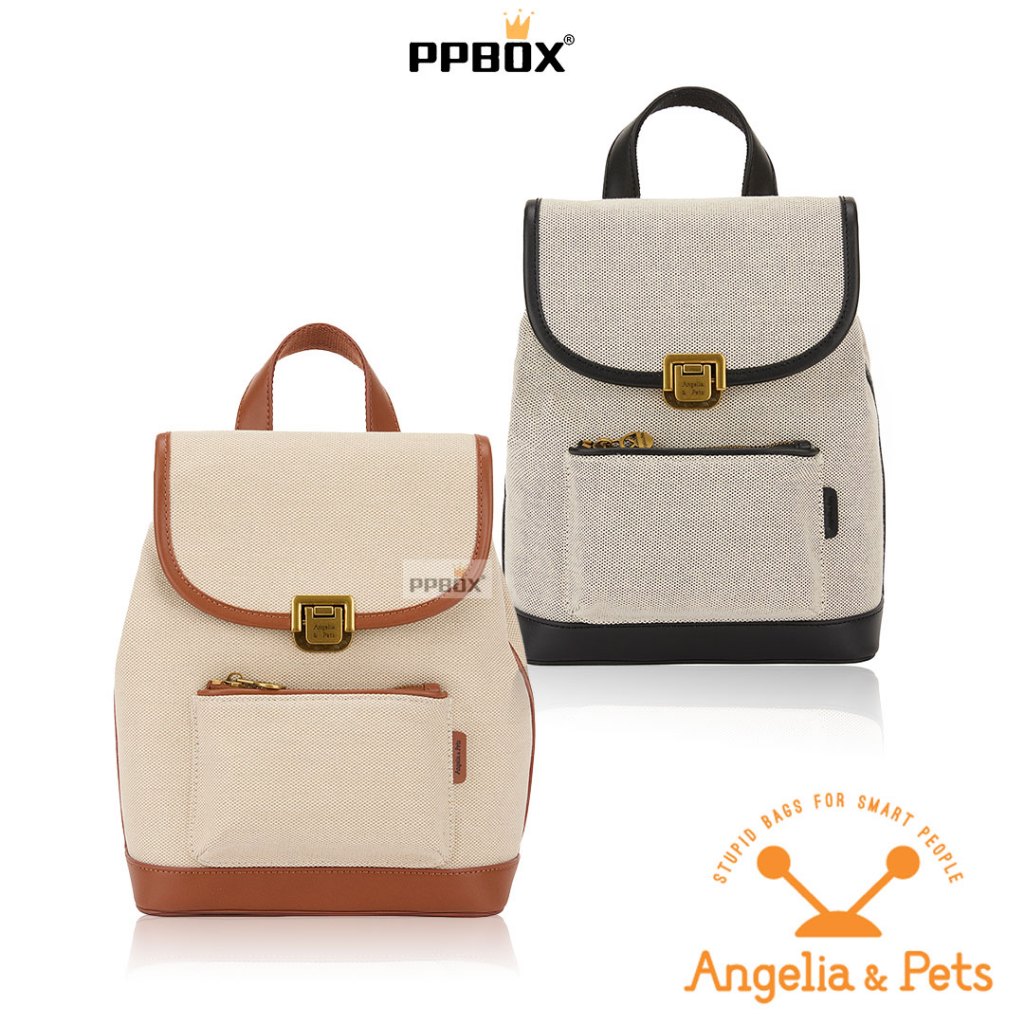 Angelia &amp; Pets 雙紗 帆布 後背包包【A4227740】包包 水桶包 日系帆布包 厚磅帆布包 PPBOX