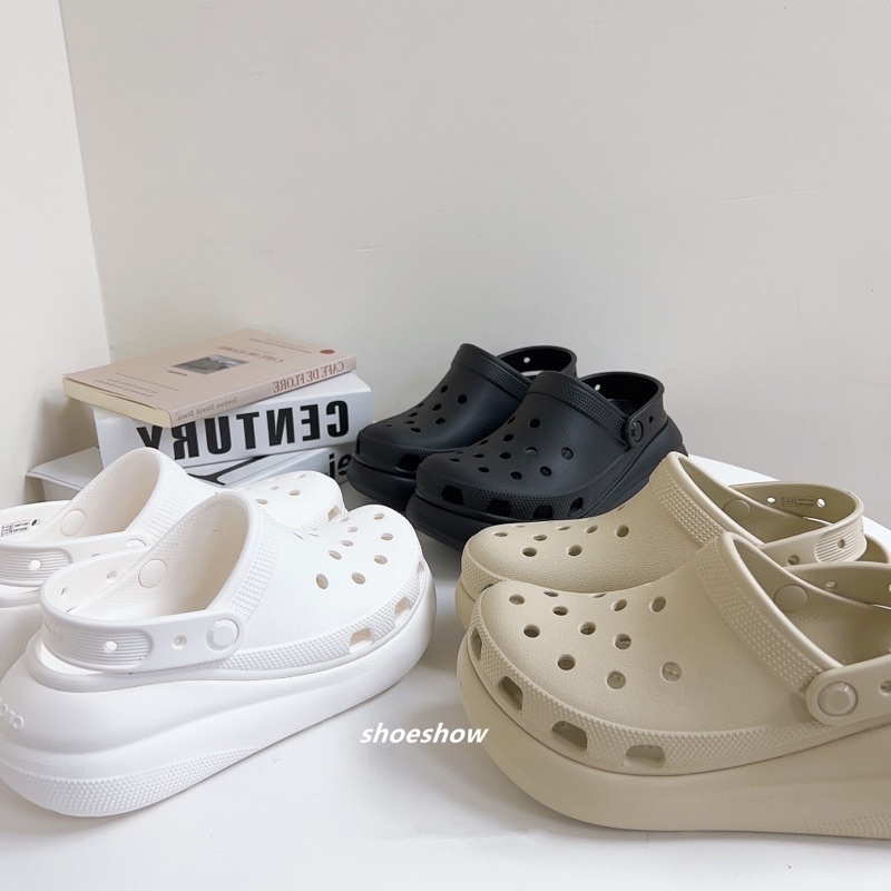 日本代購 crocs classic crush clog 洞洞鞋 泡芙 穆勒鞋 增高 厚底 防水鞋 女鞋 207521