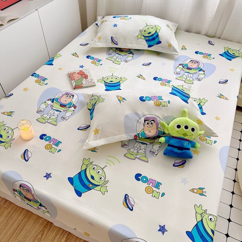 Disney迪士尼床包組【台湾出货&amp;正品授权】雙人床包 單人床包 卡通床包 床包三件組 奇奇蒂蒂單床包 水洗棉大眼怪床包