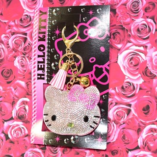 鑲鑽 Hello Kitty 吊飾 鑰匙扣 人工皮革 Sanrio日本正版 mk832