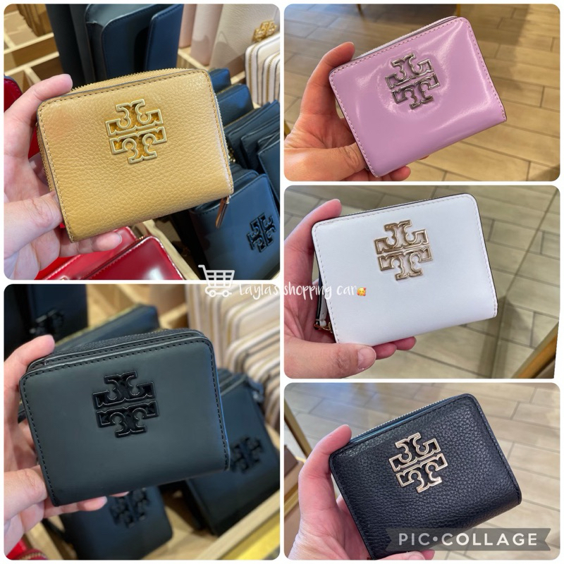 🛒現+預🧧美國代購🇺🇸TORY BURCH BRITTEN 大LOGO 短夾 消光黑  霧黑 零錢袋 短夾 拉鍊短夾