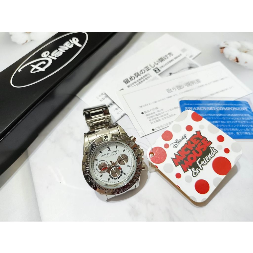 風和屋💖日本進口 正版 迪士尼 米奇 手錶 假三眼 不鏽鋼手錶 指針錶 男錶 女錶 鐵錶 F31
