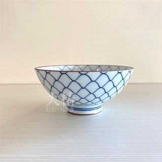✿大椿現貨✿【藍網目山水大平碗-日本製】器 皿 網目 飯碗 井 吃飯 鍋物 料理 湯碗 燒肉 雞湯 陶瓷 日本瓷器