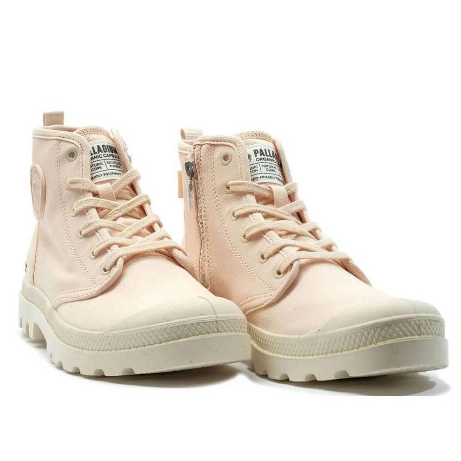 【PALLADIUM】PAMPA HI ZIP ORGANIC 中筒靴 中性 粉色 帆布 拉鍊 穿搭 79101868