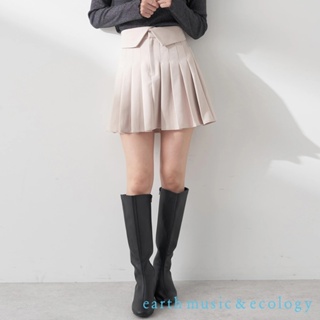 earth music&ecology 反折後鬆緊腰際設計百褶短裙(1L42L0L0800)