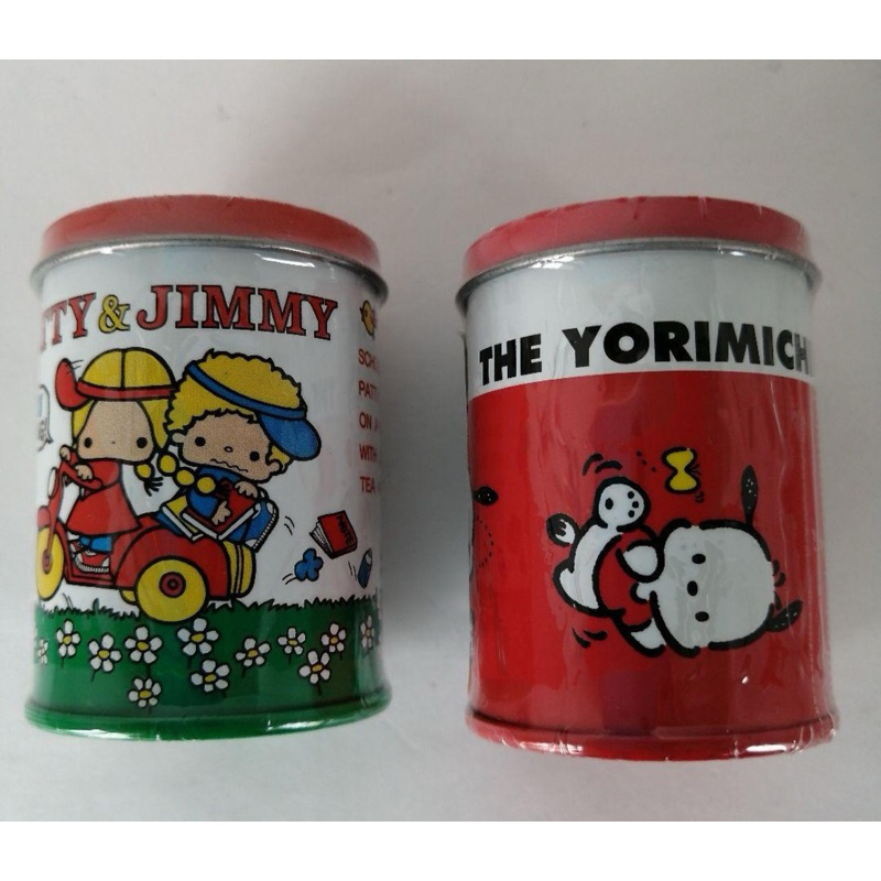 三麗鷗Sanrio鐵罐貼紙Patty&amp;Jimmy和帕恰狗Pochacco
