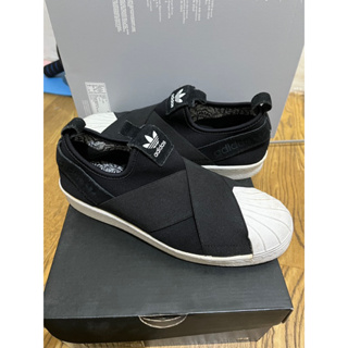 adidas三葉草繃帶鞋 休閒鞋 SUPERSTAR SLIPON US7