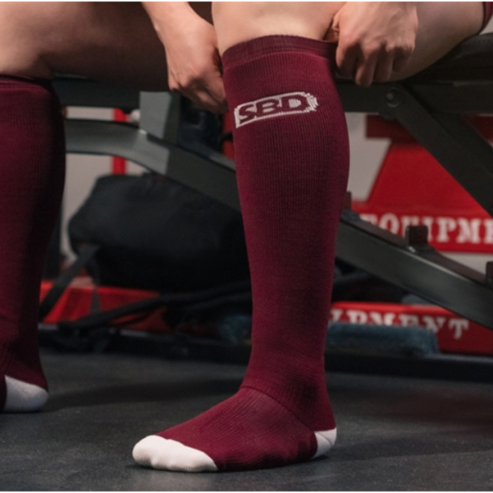 【SBD】限定版 硬舉襪 長襪 Deadlift Socks 低調紅 健美健力IPF IWF-sportssupport