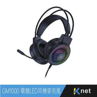 ★摩兒電腦☆GM1000 全罩式電競LED耳機麥克風 電競RGB耳罩耳機 有線耳機 免充電 喫雞耳機 電競耳機