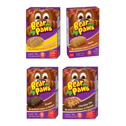 Dare 熊掌造型軟餅乾 楓糖/巧克力/香蕉麵包/布朗尼味 240g/盒