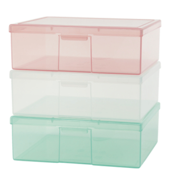 『楷霖』佳斯捷 飛卡01置物盒 藍色/透明 收納箱 文具箱 置物箱 整理盒 收納盒 收藏盒 塑膠盒 4108 單入